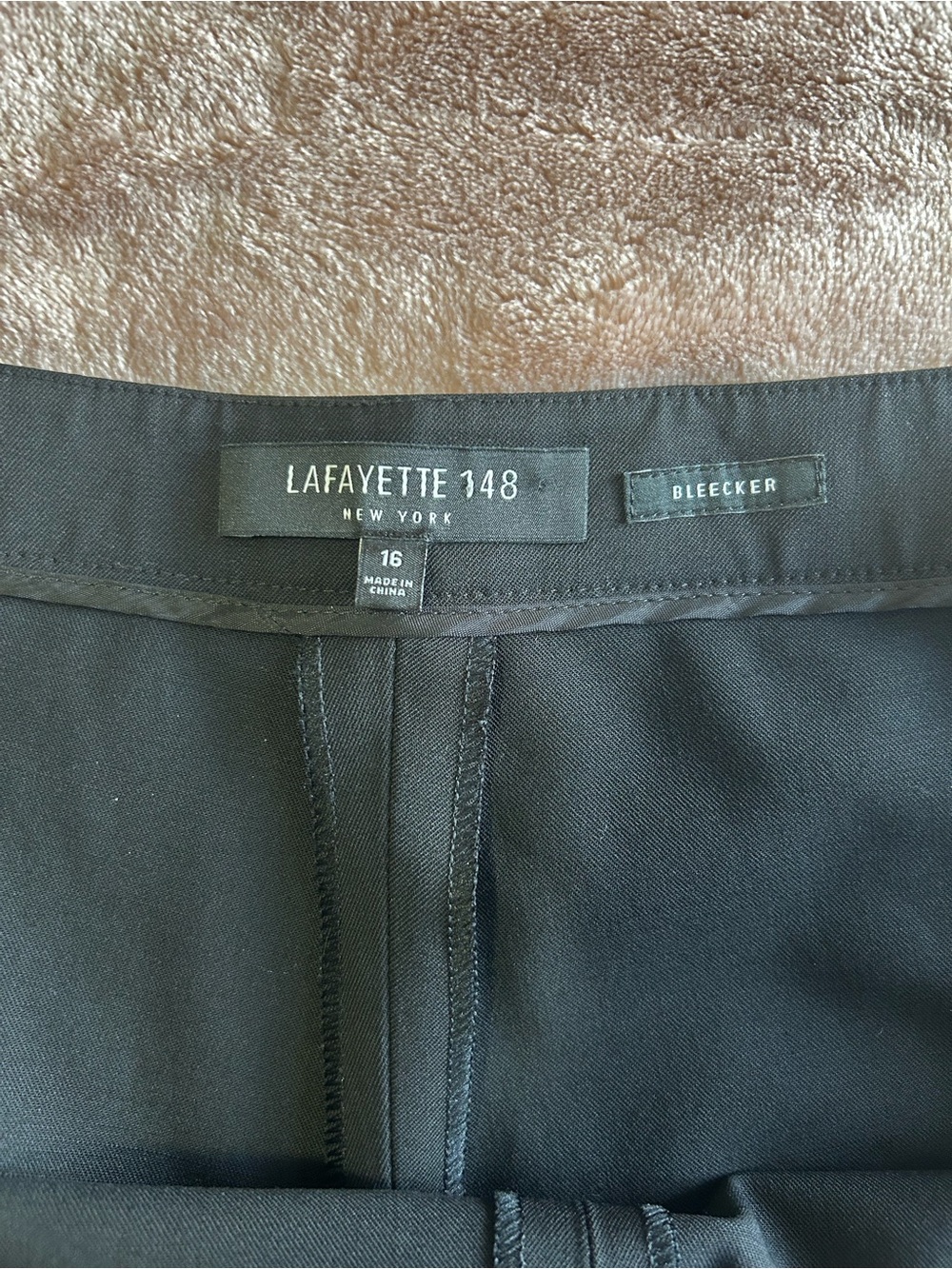 Lafayette 148 New York Bleeker Wool Black Trousers Sz 16 - Picture 8 of 13